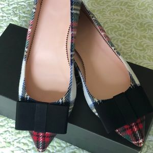 J.Crew Plaid Ballet Flat with Bow